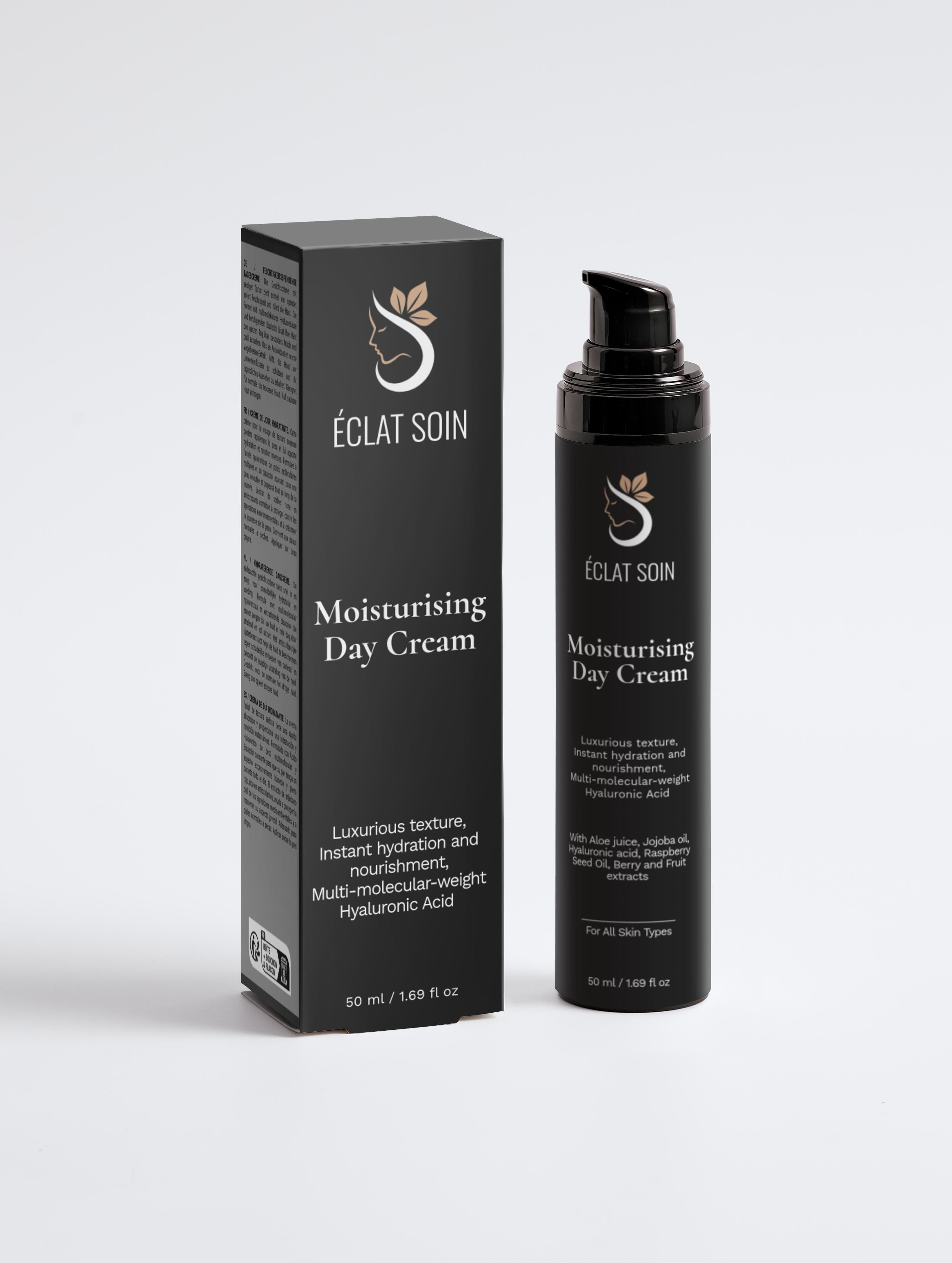 Eclat Soin Moisturising Day Cream with Multi-Molecular-Weight Hyaluronic Acid for deep hydration